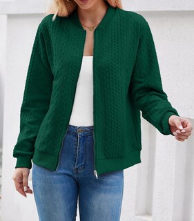 Foto 6 | Foto 6 | Sudadera Tipo Cárdigan Wrolem Para Mujer Con Cremallera Y Capucha, Color Verde - Venta Internacional.