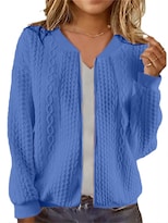 Sudadera Tipo Cárdigan Wrolem Para Mujer, Con Cremallera, Con Capucha, Azul - Venta Internacional.