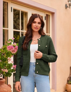 Foto 7 | Foto 7 | Chaqueta Tipo Suéter Grace Karin De Punto De Tweed De Manga Larga Para Mujer - Venta Internacional.