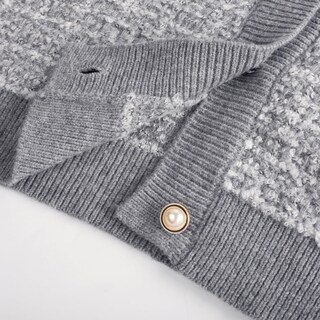 Foto 4 | Foto 4 | Jersey Tipo Cárdigan Grace Karin De Punto De Tweed De Manga Larga Gris Para Mujer - Venta Internacional.