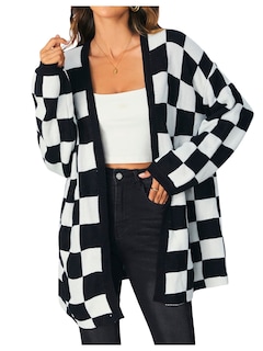 Foto 1 | Foto 1 | Jersey Tipo Cárdigan Soly Hux A Cuadros Con Parte Delantera Abierta Para Mujer - Venta Internacional.