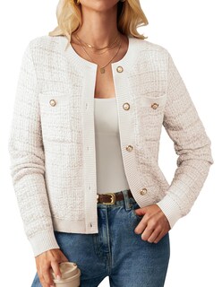 Foto 1 | Foto 1 | Cárdigan Grace Karin De Punto De Manga Larga Con Botones, Color Blanco - Venta Internacional.