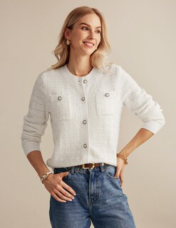 Foto 6 | Foto 6 | Cárdigan Grace Karin De Punto De Manga Larga Con Botones, Color Blanco - Venta Internacional.