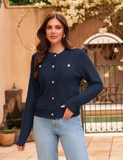 Foto 4 | Foto 4 | Jersey Tipo Cárdigan Grace Karin De Punto En Color Liso Para Mujer - Venta Internacional.