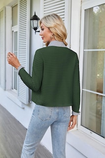 Foto 5 | Foto 5 | Cárdigan Grace Karin, Suéter De Punto Moderno Para Mujer, Verde Militar, Xxl - Venta Internacional.