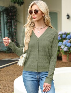 Foto 4 | Foto 4 | Jersey Tipo Cárdigan Lomon Para Mujer, Cuello En V, Color Verde, Talla Xl - Venta Internacional.