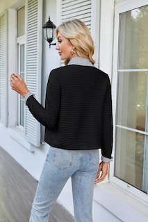Foto 6 | Foto 6 | Jersey Tipo Cárdigan Grace Karin De Ganchillo Para Mujer, Color Negro Xl - Venta Internacional.