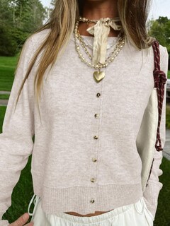 Foto 4 | Foto 4 | Jersey Tipo Cárdigan Saodimallsu Para Mujer, Ligero, Beige - Venta Internacional.