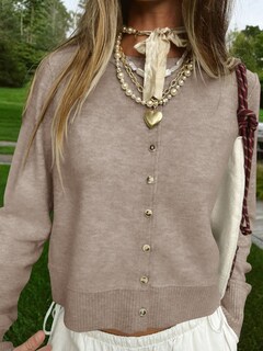 Foto 4 | Foto 4 | Suéter Tipo Cárdigan Saodimallsu Ligero De Punto Con Botones Para Mujer - Venta Internacional.