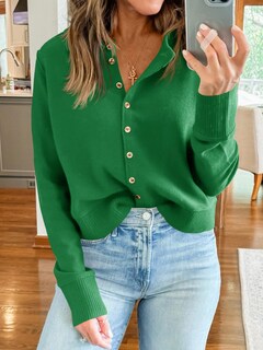 Foto 2 | Foto 2 | Jersey Tipo Cárdigan Saodimallsu Para Mujer, Color Verde Ligero - Venta Internacional.