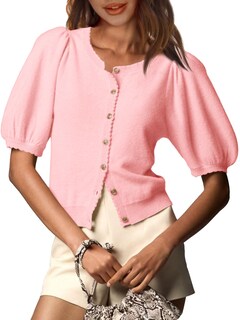 Foto 1 | Foto 1 | Chaqueta Saodimallsu Puff de Manga Corta Rosa para Mujer - Venta Internacional