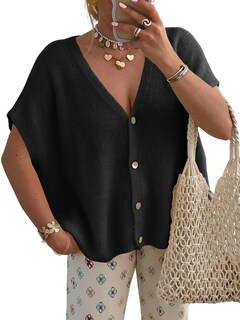 Foto 1 | Foto 1 | Cárdigan Saodimallsu Punto Negro para Mujer - Venta Internacional