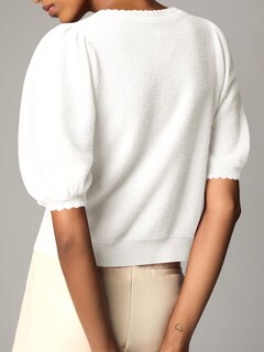 Foto 5 | Foto 5 | Chaqueta Saodimallsu Puff De Manga Corta Para Mujer, Color Blanco - Venta Internacional.