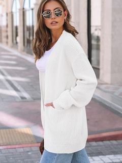 Foto 3 | Foto 3 | Jersey Tipo Cárdigan Lillusory Para Mujer, Otoño-invierno, Blanco Roto - Venta Internacional.