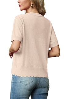 Foto 5 | Foto 5 | Chaqueta De Punto Grecerelle Para Mujer, Manga Corta, Cuello En V, Color Albaricoque - Venta Internacional.