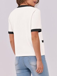 Foto 4 | Foto 4 | Suéter Tipo Cárdigan Anrabess De Manga Corta A Rayas Para Mujer - Venta Internacional.