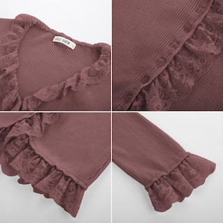Foto 5 | Foto 5 | Jersey Tipo Cárdigan Grace Karin Con Encaje Abierto En La Parte Delantera Rosa Oscuro - Venta Internacional.