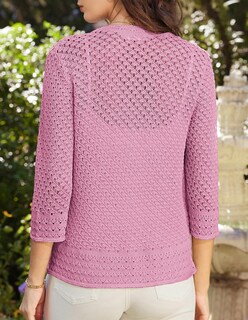 Foto 6 | Foto 6 | Cárdigan Grace Karin De Malla De Verano De Ganchillo Rosa Para Mujer - Venta Internacional.