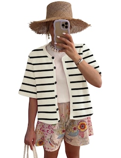 Foto 2 | Foto 2 | Cárdigan Lomon De Punto De Manga Corta Para Mujer, Primavera-verano, Talla M - Venta Internacional.