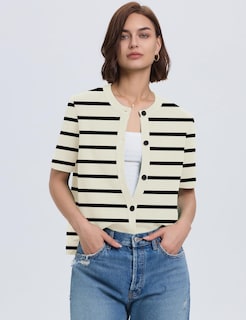 Foto 3 | Foto 3 | Cárdigan Lomon De Punto De Manga Corta Para Mujer, Primavera-verano, Talla M - Venta Internacional.