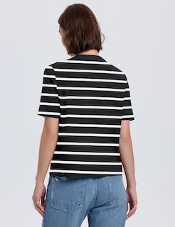 Foto 4 | Foto 4 | Cárdigan Lomon Para Mujer, Primavera Y Verano, Manga Corta, Tejido A Rayas En Blanco Y Negro - Venta Internacional.