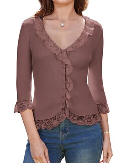 Foto 1 | Foto 1 | Jersey Tipo Cárdigan Grace Karin De Verano Con Encaje Corto Y Manga 3/4 - Venta Internacional.