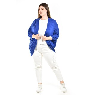 Foto 4 | Foto 4 | Cardigan Con Detalle De Encaje Roman Fashion /tallas Extras, 1434 (azul Rey) Azul