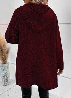 Foto 2 | Foto 2 | Jersey Tipo Cárdigan Sidefeel 2024 Con Capucha En La Parte Delantera Abierta, Color Burdeos - Venta Internacional.