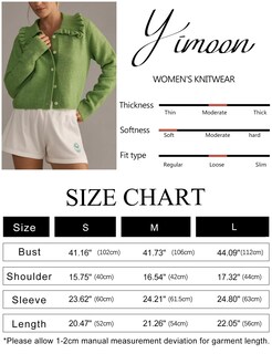 Foto 7 | Foto 7 | Jersey Tipo Cárdigan Yimoon Con Cuello Con Volantes, Color Verde, Para Mujer - Venta Internacional.