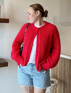 Foto 5 | Foto 5 | Jersey Tipo Cárdigan Yimoon Para Mujer, De Punto Grueso Y2k, Rojo - Venta Internacional.