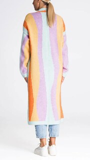 Foto 2 | Foto 2 | Chaqueta Tipo Cárdigan Para Mujer, Chouyatou, Color Bloque De Colores Otoñales - Venta Internacional.