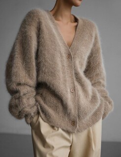 Foto 2 | Foto 2 | Jersey Tipo Cárdigan Yimoon Fuzzy Con Cuello En V Y Botones Para Mujer - Venta Internacional.