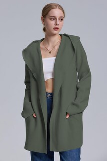 Foto 2 | Foto 2 | Jersey Tipo Cárdigan Cakulo, Largo, Con Capucha, Talla G, Verde, Para Mujer - Venta Internacional.