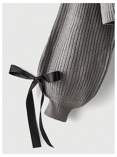 Foto 4 | Foto 4 | Jersey Tipo Cárdigan Verdusa Para Mujer Con Pajarita Tejida En Color Crema Y Gris - Venta Internacional.