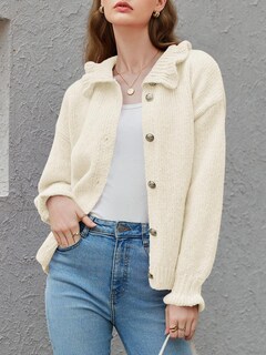 Foto 3 | Foto 3 | Cárdigan Saodimallsu De Punto Con Volantes Y Botones Para Mujer - Venta Internacional.