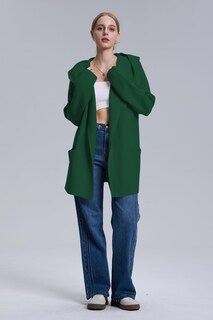 Foto 7 | Foto 7 | Jersey Tipo Cárdigan Cakulo, Largo, Con Capucha, Sobredimensionado, Verde D, Para Mujer - Venta Internacional.