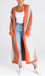 Foto 4 | Foto 4 | Chaqueta Tipo Cárdigan Chouyatou Para Mujer, Color Bloque De Colores De Otoño - Venta Internacional.