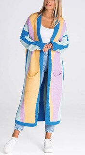 Foto 3 | Foto 3 | Chaqueta Tipo Cárdigan Chouyatou Para Mujer, Azul Otoño, Xxl - Venta Internacional.