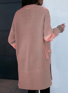 Foto 3 | Foto 3 | Jersey Tipo Cárdigan Astylish Chunky Para Mujer Color Rosa Claro Talla L - Venta Internacional.