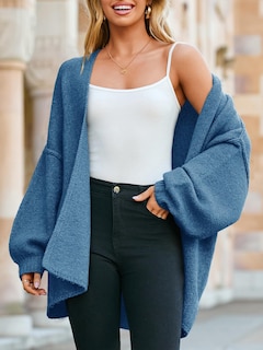 Foto 4 | Foto 4 | Suéter Tipo Cárdigan Saodimallsu De Punto Grueso De Gran Tamaño Azul Para Mujer - Venta Internacional.