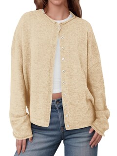 Foto 1 | Foto 1 | Jersey Tipo Cárdigan Saodimallsu Para Mujer Con Botones Color Albaricoque - Venta Internacional.