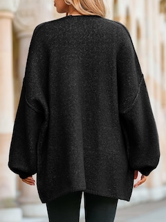 Foto 5 | Foto 5 | Jersey Tipo Cárdigan Saodimallsu De Punto Grueso De Gran Tamaño Negro Para Mujer - Venta Internacional.