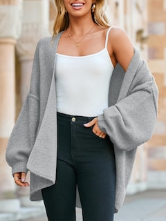 Foto 4 | Foto 4 | Jersey Tipo Cárdigan Saodimallsu De Punto Grueso De Gran Tamaño Gris Para Mujer - Venta Internacional.