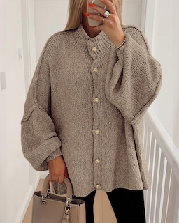 Foto 2 | Foto 2 | Suéteres Tipo Cárdigan Para Mujer Btfbm 2025 Otoño-invierno Camel - Venta Internacional.