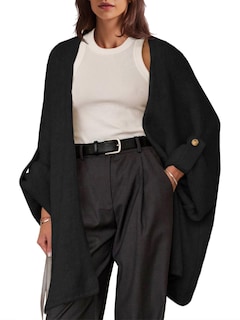 Foto 1 | Foto 1 | Jersey Tipo Cárdigan Saodimallsu Para Mujer De Gran Tamaño Largo Negro - Venta Internacional.