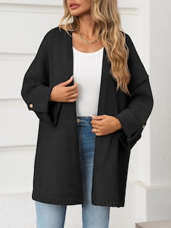 Foto 3 | Foto 3 | Jersey Tipo Cárdigan Saodimallsu Para Mujer De Gran Tamaño Largo Negro - Venta Internacional.