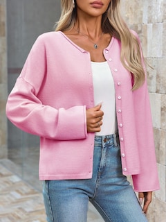 Foto 5 | Foto 5 | Jersey Tipo Cárdigan Saodimallsu De Punto Rosa Con Botones Para Mujer - Venta Internacional.