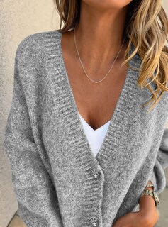 Foto 6 | Foto 6 | Jersey Tipo Cárdigan Prettygarden Para Mujer De Otoño De 2025 Color Gris Talla Grande - Venta Internacional.