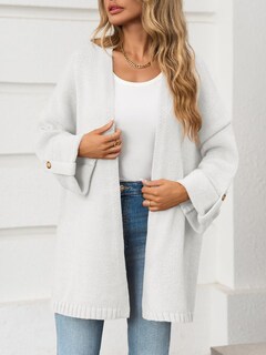 Foto 3 | Foto 3 | Jersey Tipo Cárdigan Saodimallsu De Punto Grueso Para Mujer Blanco - Venta Internacional.