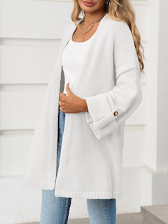 Foto 4 | Foto 4 | Jersey Tipo Cárdigan Saodimallsu De Punto Grueso Para Mujer Blanco - Venta Internacional.